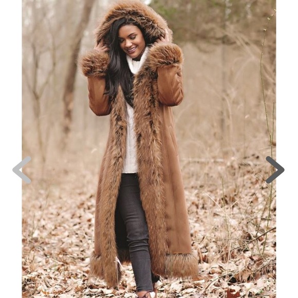 🌹SOLD!!🌹SUEDE FULL LENGTH FAUX FOX FUR COAT!! - Picture 3 of 8
